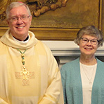 Bishop Mike with Sr. Bernadette, Sr. Donna, Sr. Barb and Sr. Maria